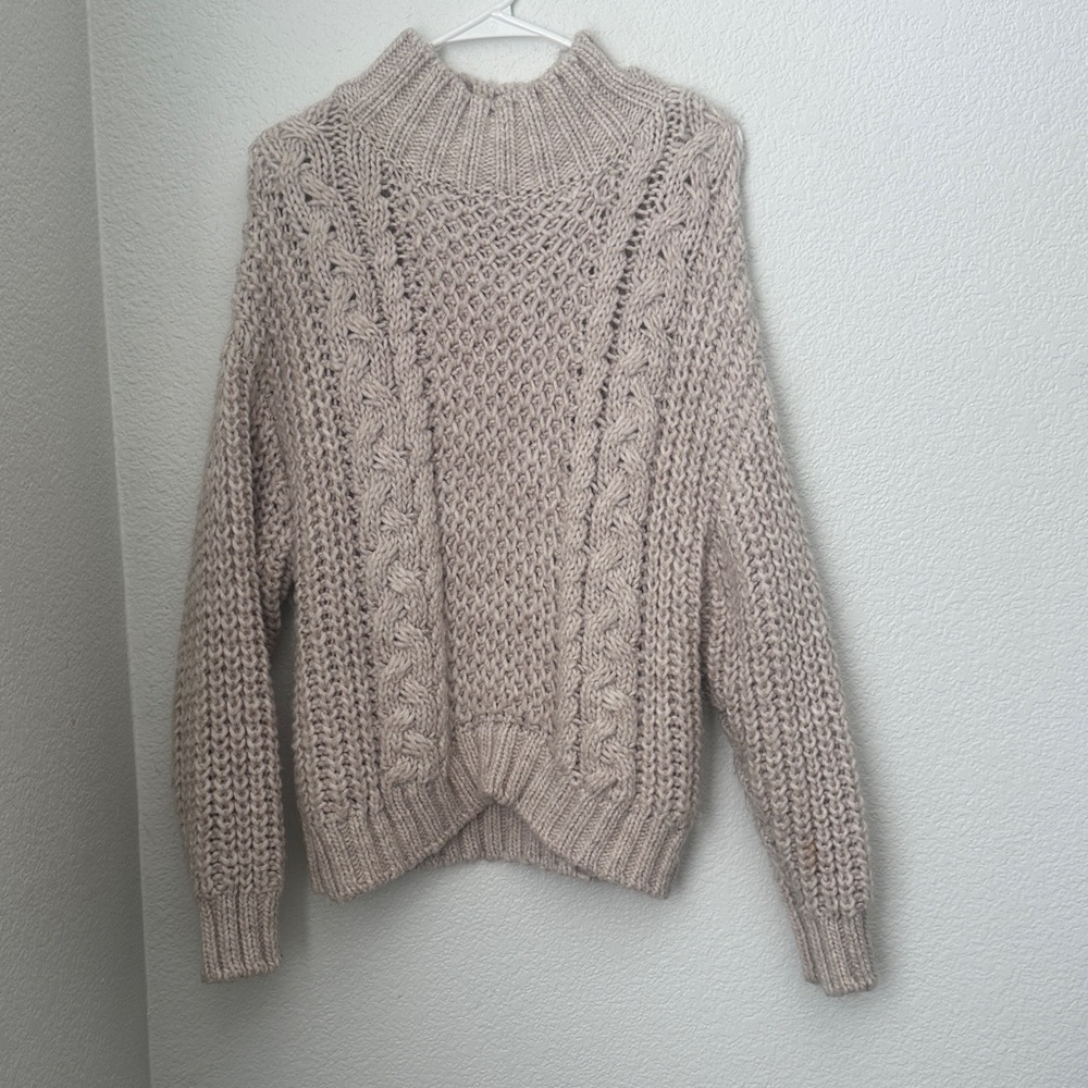 Universal Thread Taupe Cable Knit Turtleneck Sweater